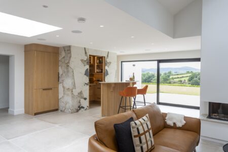 Ligna drinks cabinet and breakfast bar beside the open-plan living area